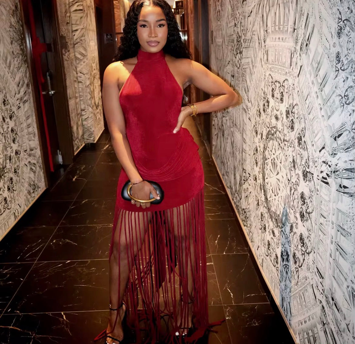 Girl's red dress