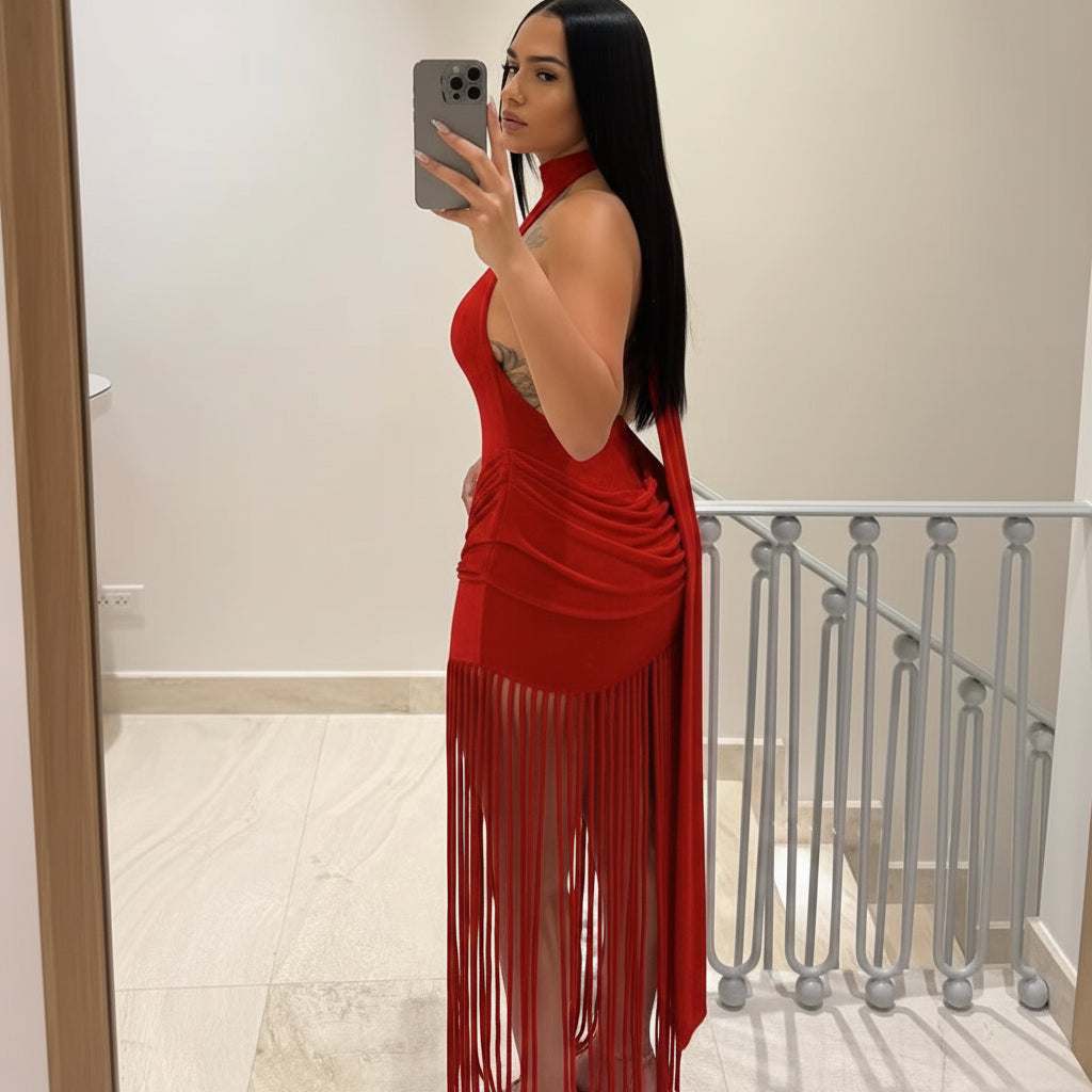 Girl's red dress
