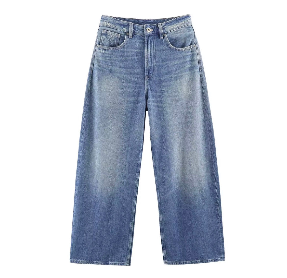 Calça jeans cintura alta casual