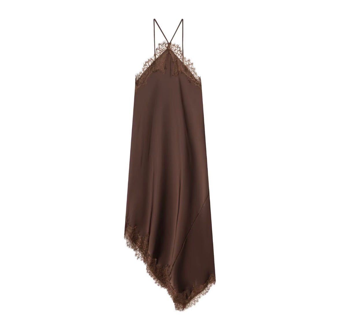Vestido de renda sem mangas